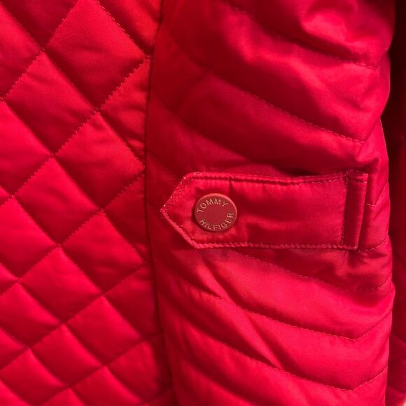 Tommy Hilfiger Vibrant Red Quilted Jacket, Women’s Size Large - Picture 7 of 8